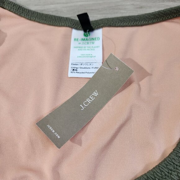 J. Crew Green Textured Curved Waist Cheeky Bikini Bottom New With Tags Womens XL - Picture 6 of 16